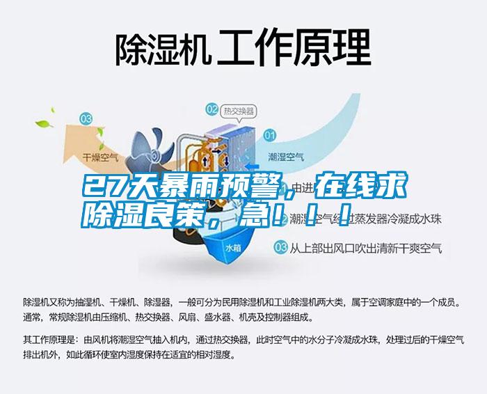 27天暴雨預警，在線求除濕良策，急?。?！