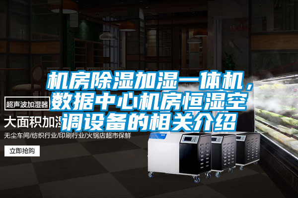 機房除濕加濕一體機，數據中心機房恒濕空調設備的相關介紹